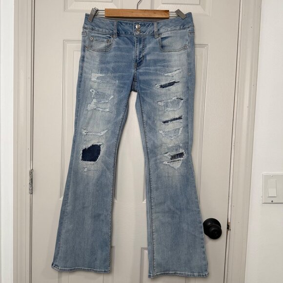 American Eagle Outfitters Denim - American Eagle Womens Jeans 8 Short Blue Artist Flare Low Rise Y2K Hippie Boho